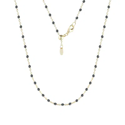 Kamaria Women's Enamel Beaded Chain Necklace - Black Enamel