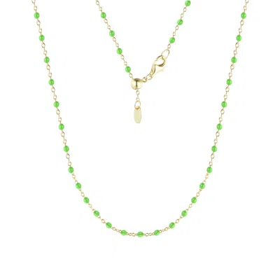 Kamaria Women's Enamel Beaded Chain Necklace - Green Enamel
