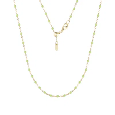 Kamaria Women's Enamel Beaded Chain Necklace - Light Green Enamel