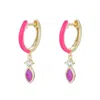 Kamaria Women's Enamel Opal Huggie Earrings - Red In Red