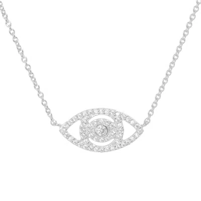 Kamaria Women's Evil Eye Crystal Necklace Silver In White