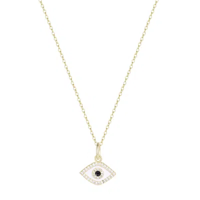 Kamaria Women's Evil Eye Enamel Charm Necklace - White