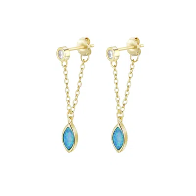 Kamaria Women's Full Swing Opal Earrings - Blue Green