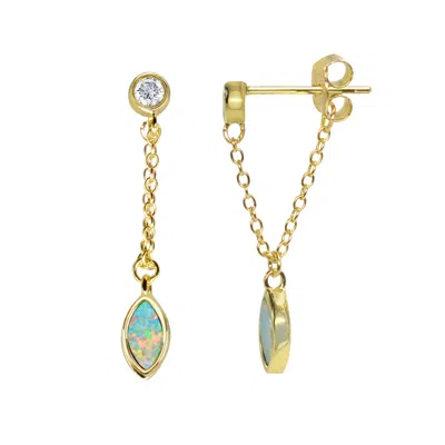 Kamaria Women's Full Swing Opal Earrings - Light Green Gold