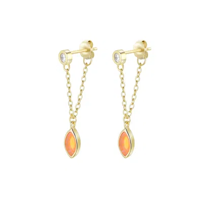Kamaria Women's Full Swing Opal Earrings - Orange