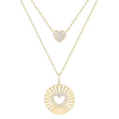 Kamaria Women's Gold A Piece Of My Heart Double Layering Necklace