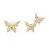 Kamaria Women's Gold Asymmetric Butterfly Studs In Gold