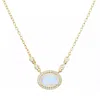 Kamaria Women's Gold Aura Rainbow Moonstone Drop Necklace In Gold