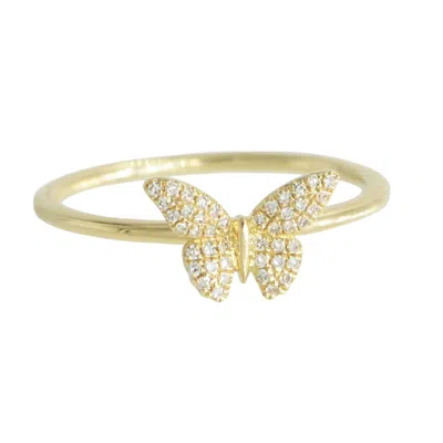 Kamaria Women's Gold Butterfly Ring With Diamonds
