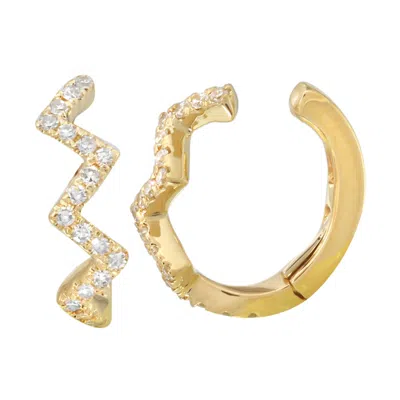 Kamaria Women's Gold Chevron Diamond Ear Cuff Earring