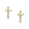 Kamaria Women's Gold Cross Diamond Studs In Gold