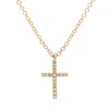 Kamaria Women's Gold Diamond Cross Necklace - Mini In Gold