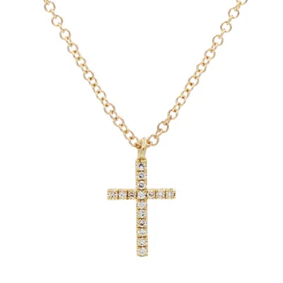 Kamaria Women's Gold Diamond Cross Necklace - Mini