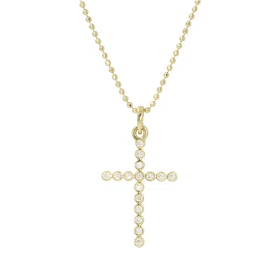 Kamaria Women's Gold Diamond Cross Necklace Bezelled - Large