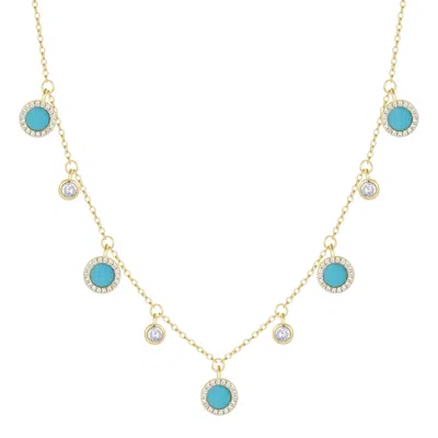 Kamaria Women's Gold Drops Of Jupiter Turquoise Necklace