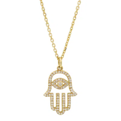Kamaria Women's Gold Evil Eye Hamsa With Diamonds