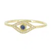 Kamaria Women's Gold Evil Eye Ring With Sapphire In Gold