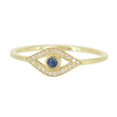 Kamaria Women's Gold Evil Eye Ring With Sapphire