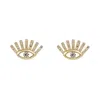 Kamaria Women's Gold Evil Eye Studs With Lashes In Gold