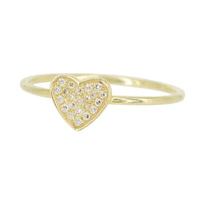 Kamaria Women's Gold Heart Ring With Diamonds
