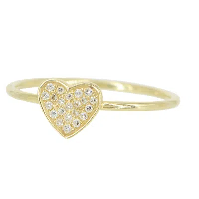 Kamaria Women's Gold Heart Ring With Diamonds