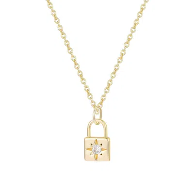 Kamaria Women's Gold Lock Star Charm Necklace