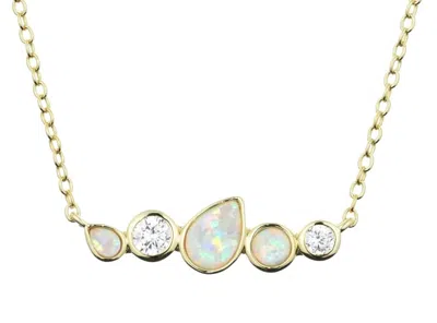 Kamaria Women's Gold Lyra Opal Cluster Necklace