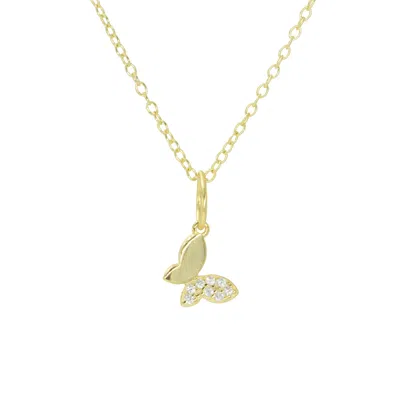 Kamaria Women's Gold Mini Butterfly Charm Necklace With Crystals