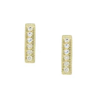 Kamaria Women's Gold Mini Diamond Bar Studs