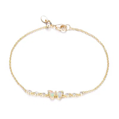 Kamaria Women's Gold Mini Opal Butterfly Bracelet