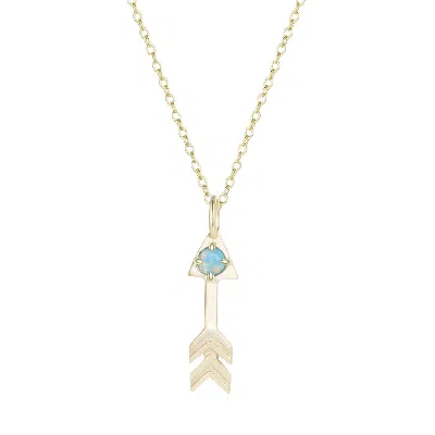 Kamaria Women's Gold Opal Arrow Charm Necklace