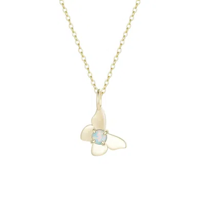 Kamaria Women's Gold Opal Butterfly Charm Necklace