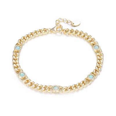 Kamaria Women's Gold Opal Curb Chain Bracelet