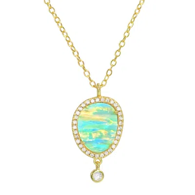 Kamaria Women's Gold Opal Johari Necklace With Stripes