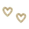 Kamaria Women's Gold Open Heart Diamond Studs In Gold