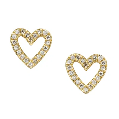 Kamaria Women's Gold Open Heart Diamond Studs