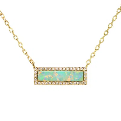 Kamaria Women's Gold Reflection Opal Bar Necklace