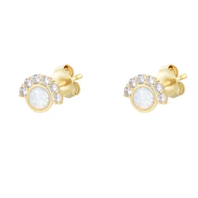 Kamaria Women's Gold Royal Radiance Opal Stud Earrings