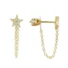 Kamaria Women's Gold Star Chain Studs In Diamonds In Gold