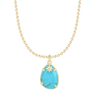 Kamaria Women's Gold Stella Turquoise Pendant Necklace With Star Charm