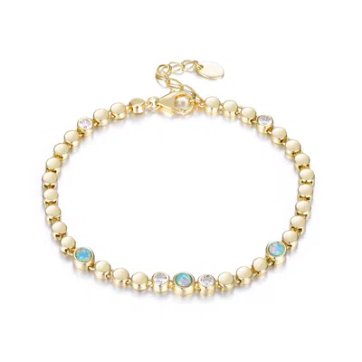 Kamaria Women's Gold Triple Opal Tennis Bracelet