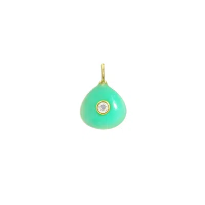 Kamaria Women's Green Chrysoprase Gemstone Pendant With Topaz - Small Fan