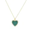 Kamaria Women's Green / Gold Malachite Heart Necklace With Crystals In Multi