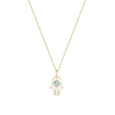 Kamaria Women's Green Opal Hamsa Charm Necklace