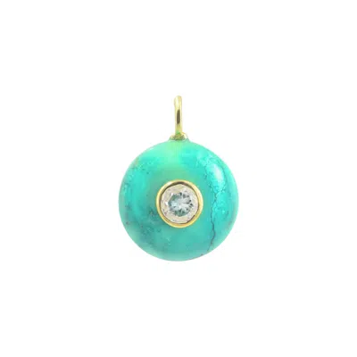 Kamaria Women's Green Turquoise Gemstone Pendant With Topaz
