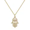 Kamaria Women's Hamsa Crystal Necklace Gold In Gold