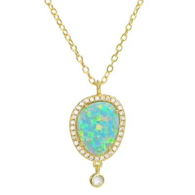 Kamaria Women's Johari Necklace - Green Opal In Gold