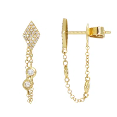 Kamaria Women's Kite Chain Stud Diamond Earrings - Gold