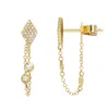 Kamaria Women's Kite Chain Studs With Diamonds In Yellow Gold In Gold
