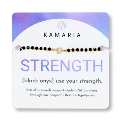 Kamaria Women's Lumira Mini Pearl & Gemstone Adjustable Bracelet With Miyuki Beads - Black Onyx